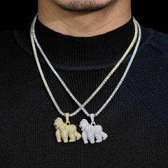 【US 3 Days Delivery】GL Gorilla 925 Sterling Silver Moissanite Pendant
