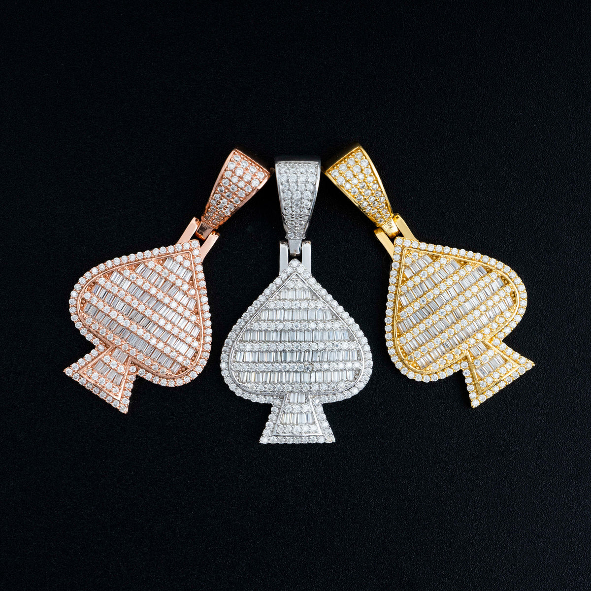 GL Heart Shape Baguette Moissanite S925 Silver pendant
