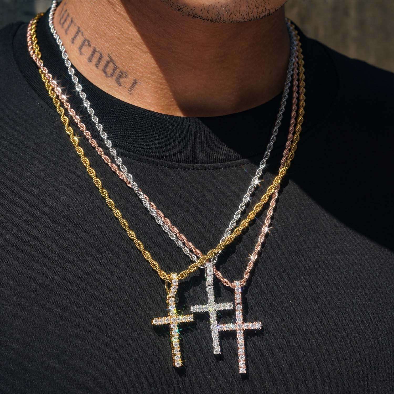 Cross 925 Sterling Silver Moissanite Pendant