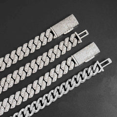13MM Trapezoid VVS Moissanite EDG Cuban Link Chain