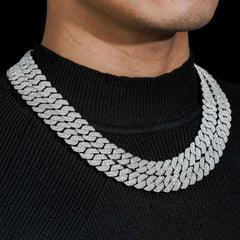 13MM Trapezoid VVS Moissanite EDG Cuban Link Chain