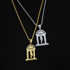 GL Jesus Gate Silver Moissanite Pendant