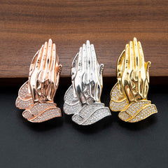 GL Praying Hands Moissanite Hip Hop Pendant