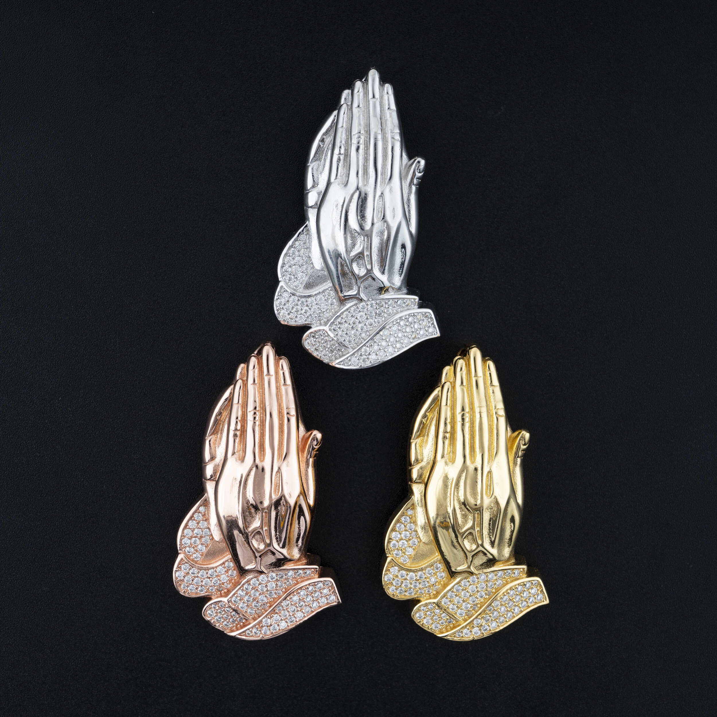 GL Praying Hands Moissanite Hip Hop Pendant