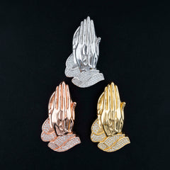 GL Praying Hands Moissanite Hip Hop Pendant