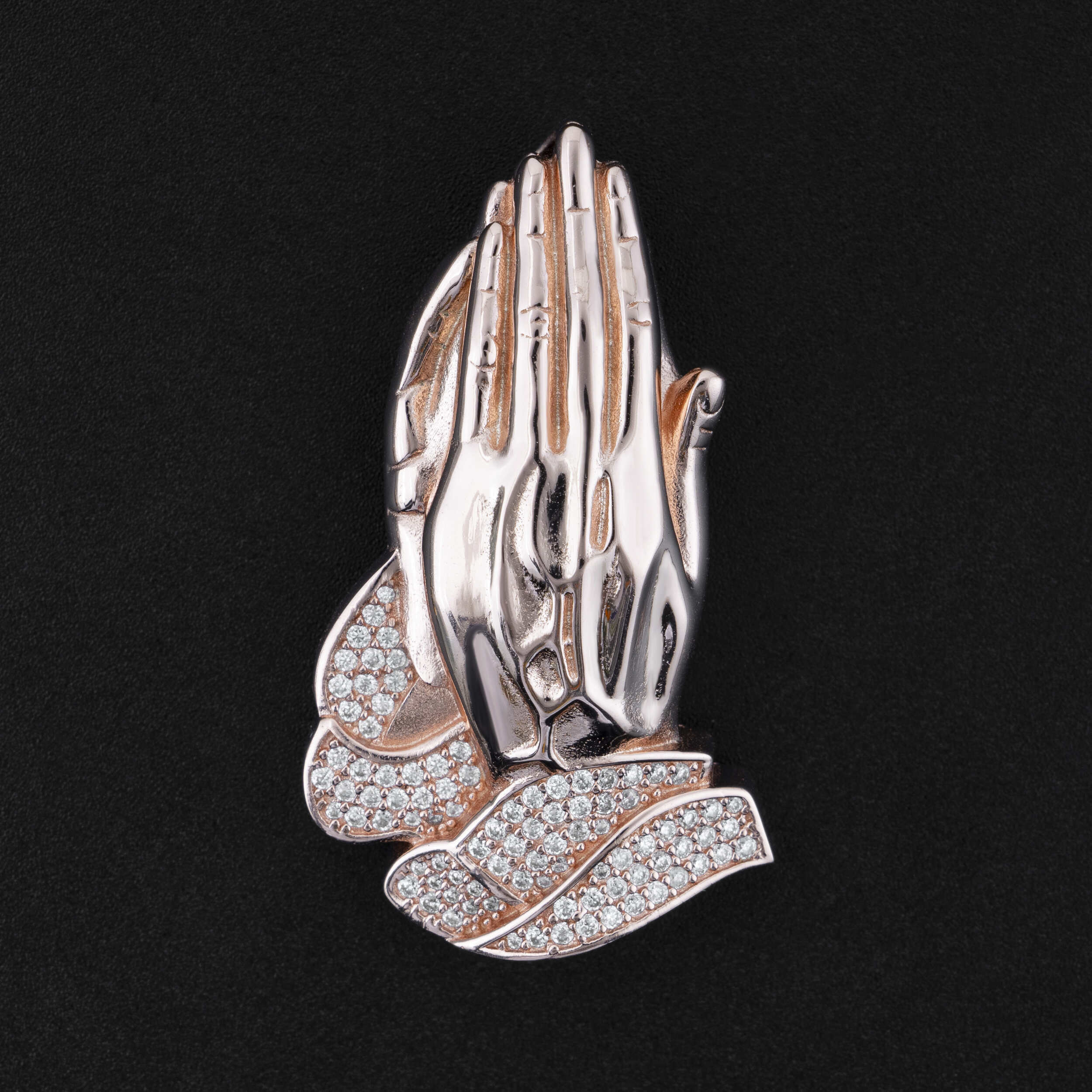 GL Praying Hands Moissanite Hip Hop Pendant