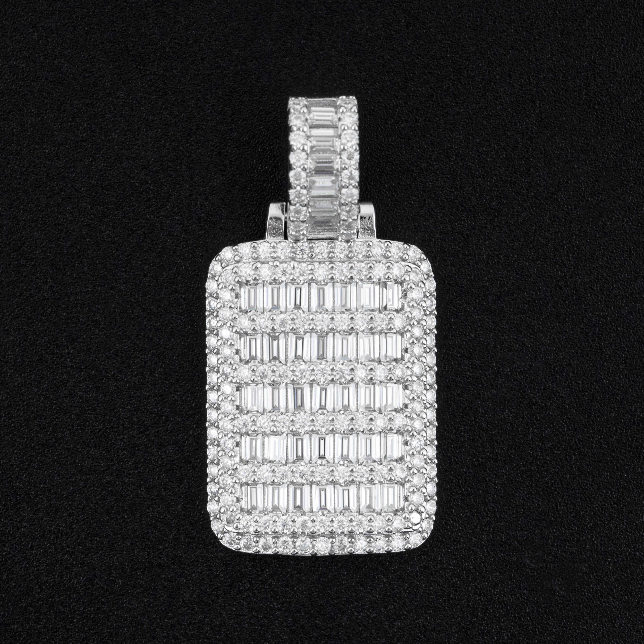 GL Hip Hop Iced Out Baguette Moissanite Diamond S925 Silver Pendant