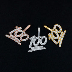 GL Hip Hop Moissanite Iced Out Custom-made "100" Pendant