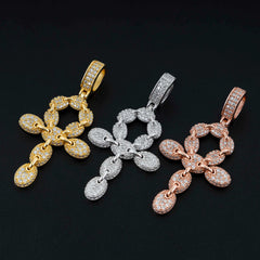 GL lced Out VVS Moissanite Diamond Ankh Cross Pendant