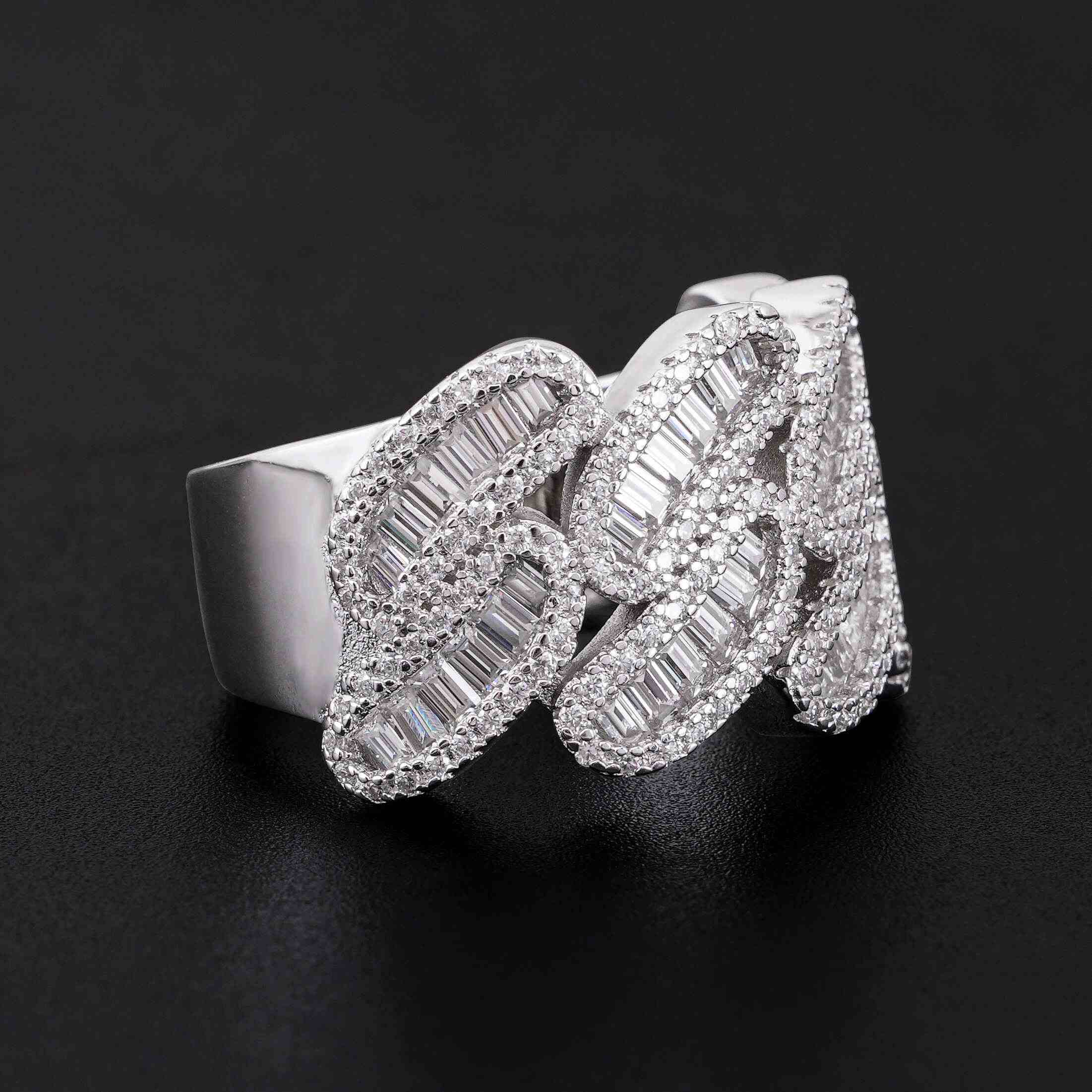 GL Miami Cuban Baguette Moissanite Diamond Ring