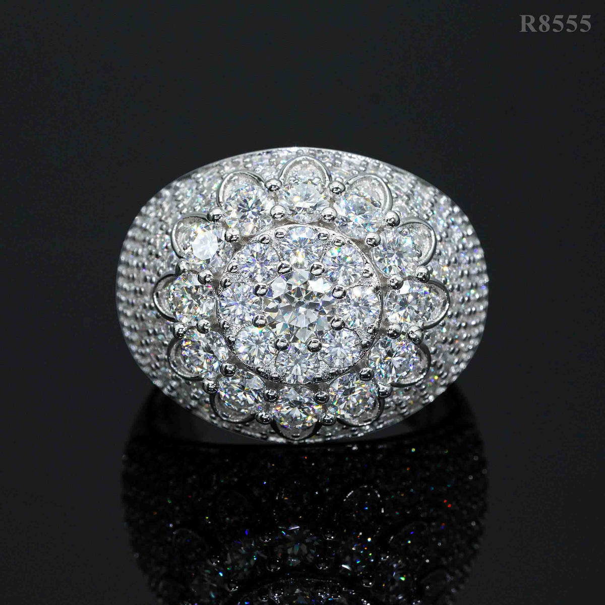 GL Hip Hop Fine Jewelry 925 Sterling Silver VVS Moissanite Diamond Ring