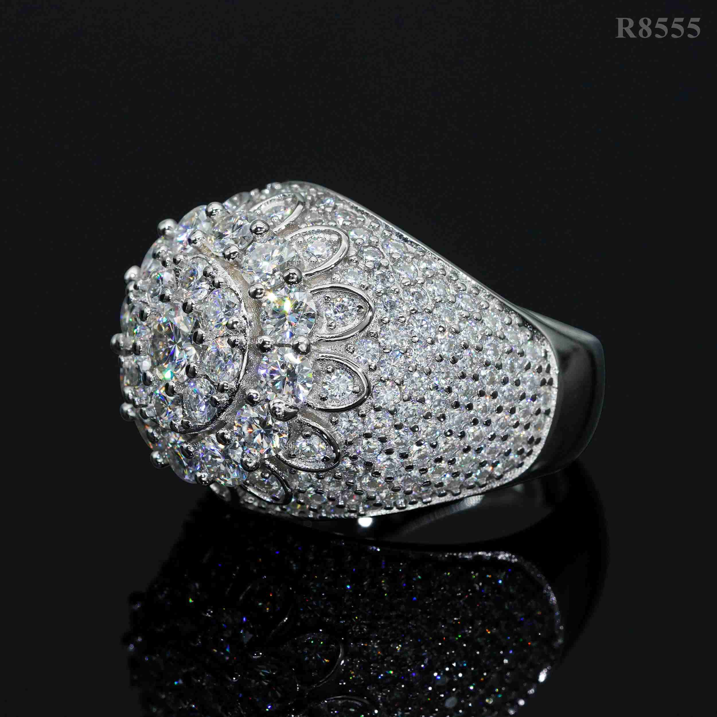 GL Hip Hop Fine Jewelry 925 Sterling Silver VVS Moissanite Diamond Ring