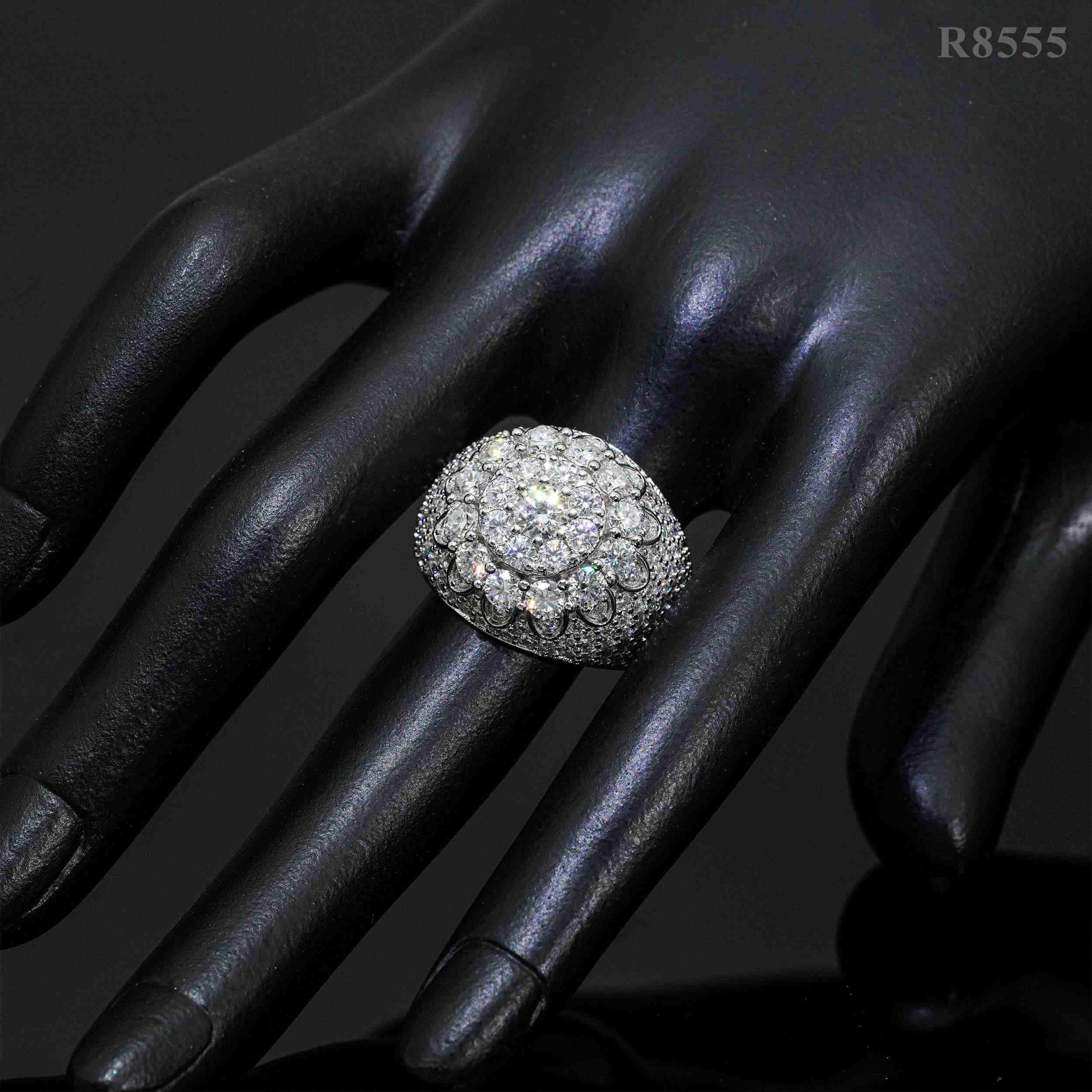 GL Hip Hop Fine Jewelry 925 Sterling Silver VVS Moissanite Diamond Ring
