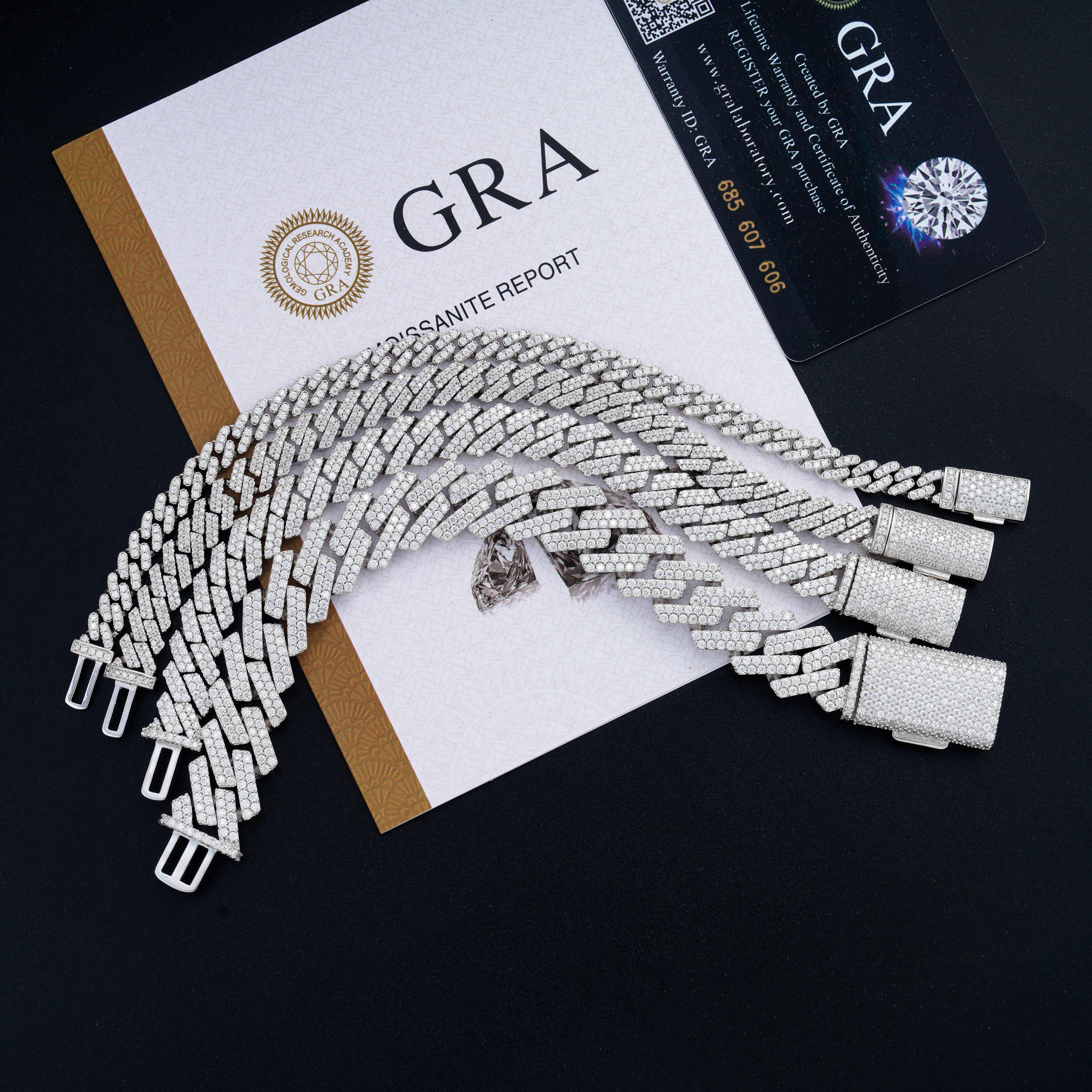 10MM 2 Rows VVS Moissanite Straight Edge Cuban Link Chain