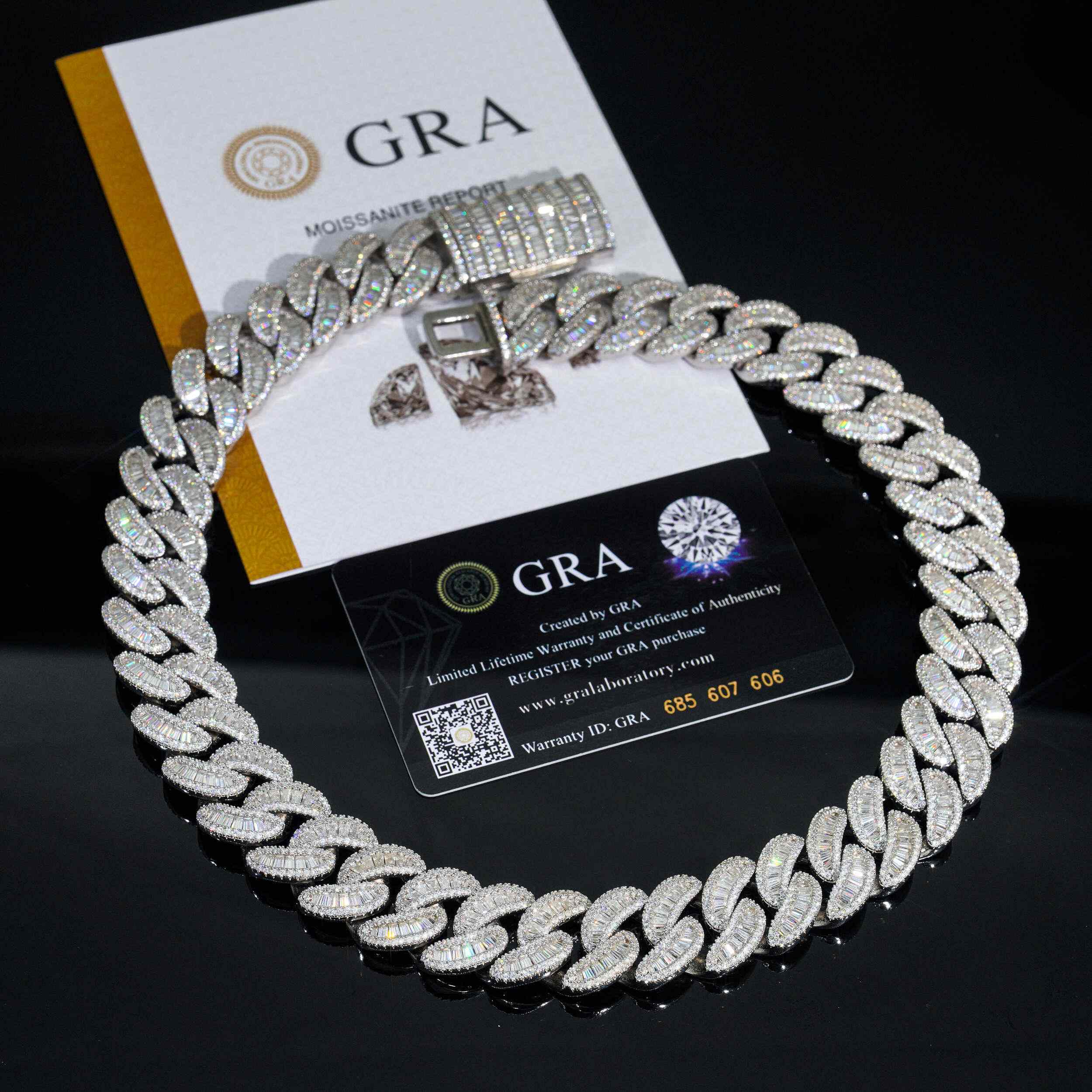 GL 20mm Moissanite diamond Cuban Link Chain