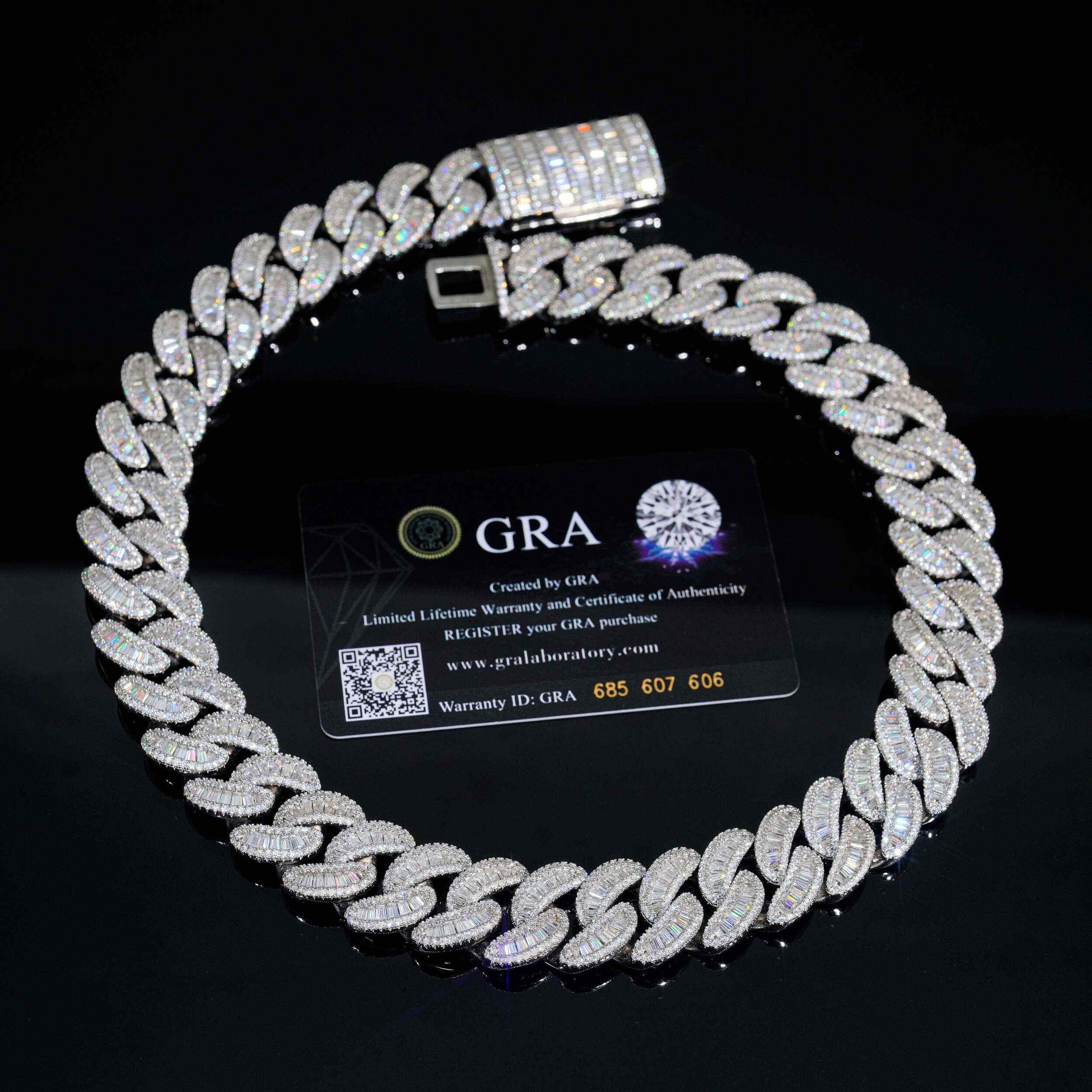 GL 20mm Moissanite diamond Cuban Link Chain