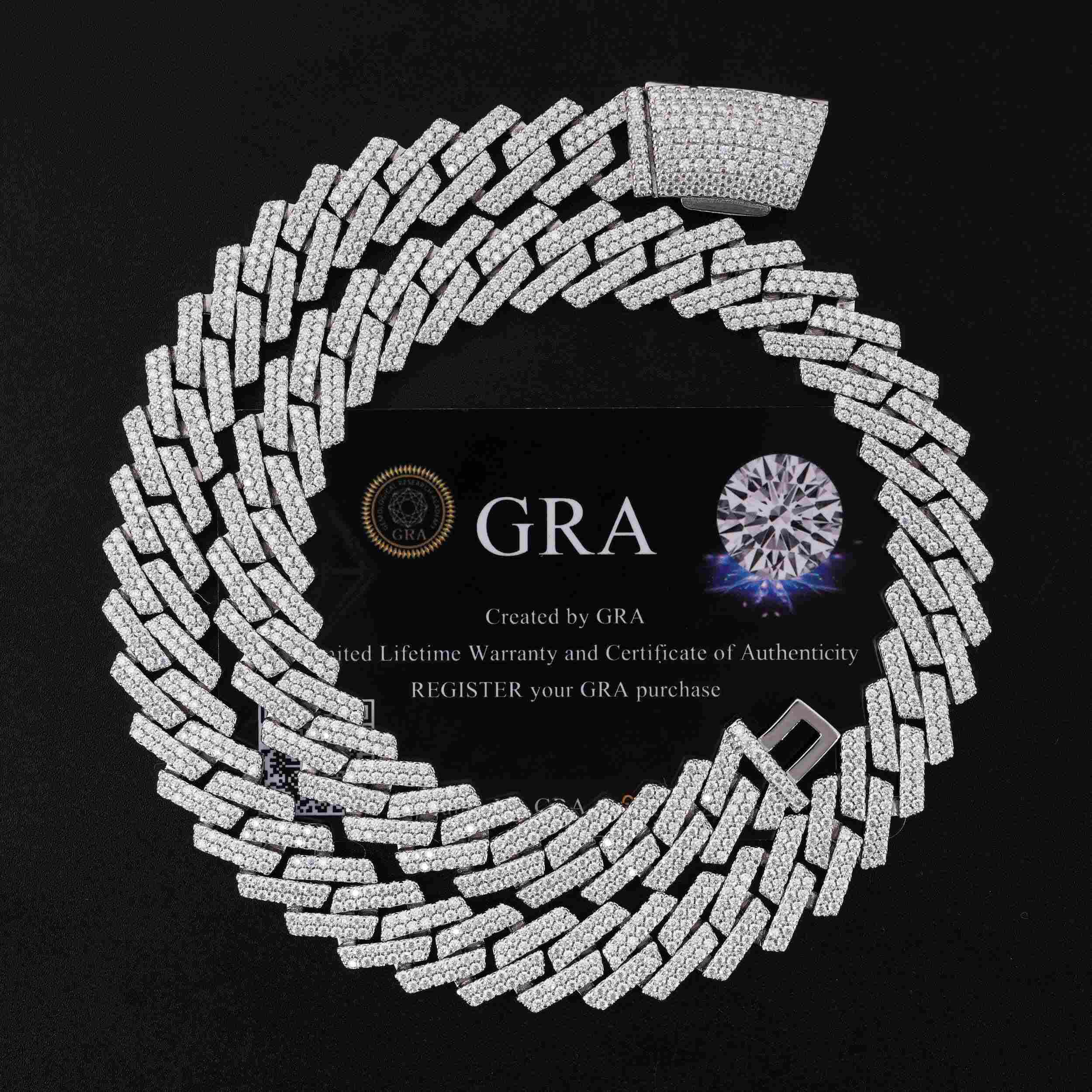 13.5MM 2 Rows VVS Moissanite Cuban Link Chain