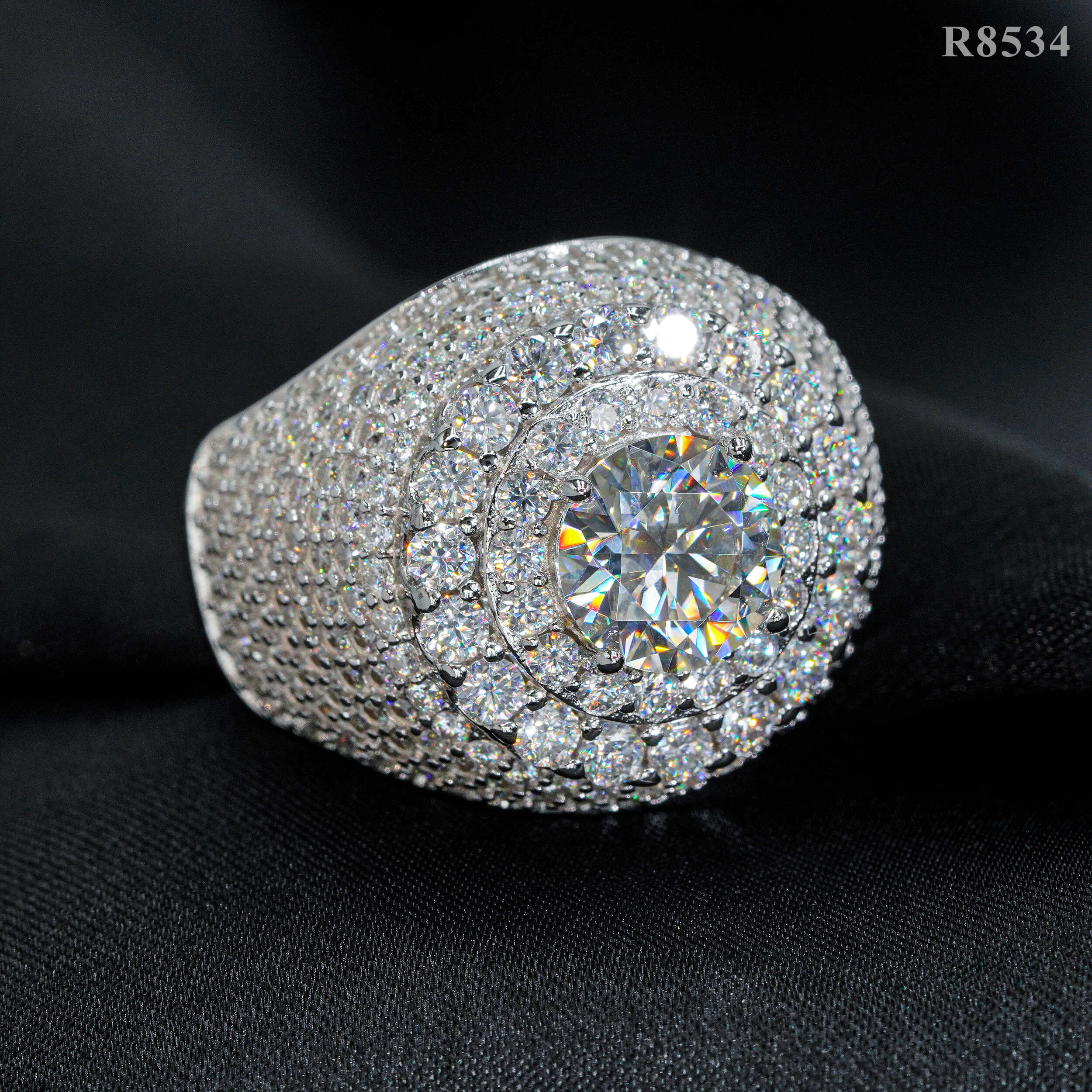 【US 3 Days Delivery】GL Iced Out VVS Moissanite Hip Hop Ring Men