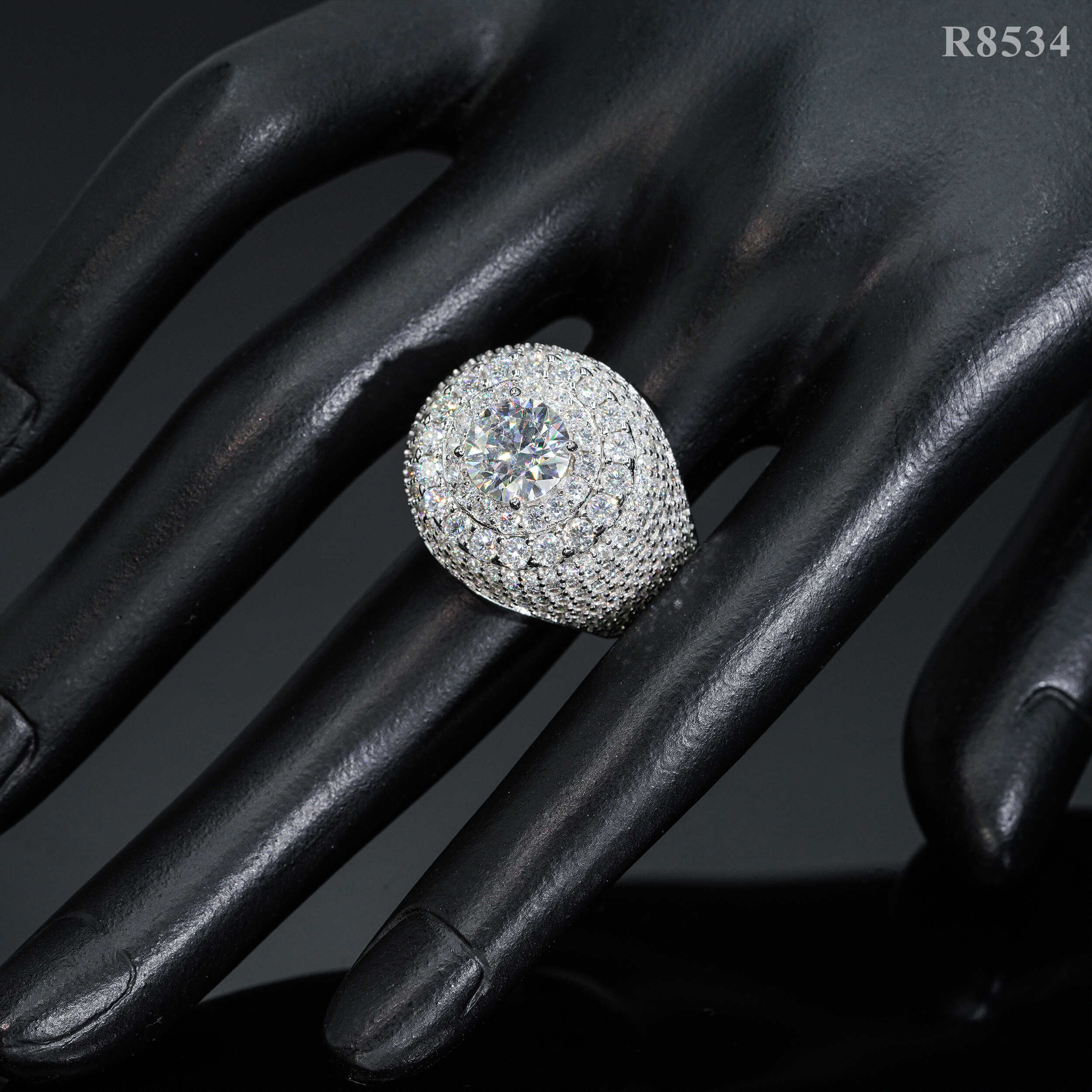 【US 3 Days Delivery】GL Iced Out VVS Moissanite Hip Hop Ring Men