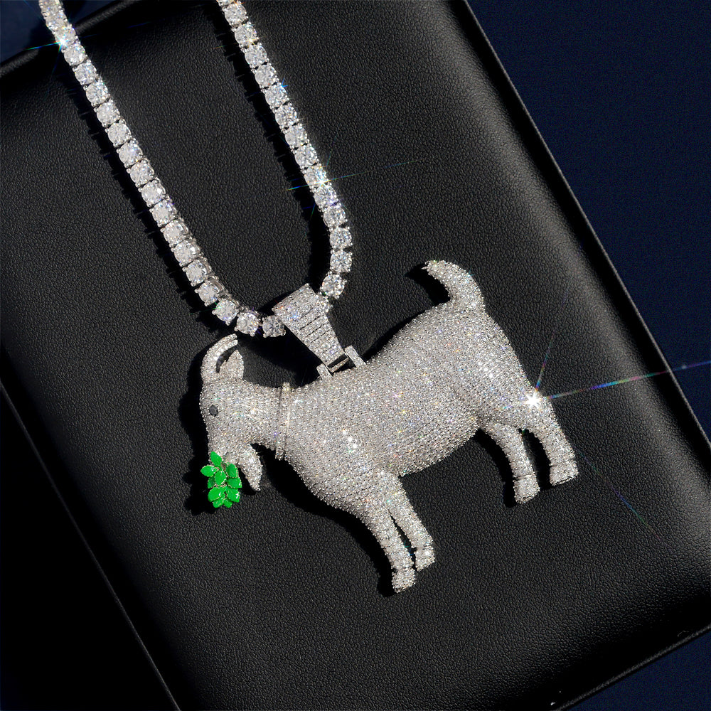 【US 3 Days Delivery】GL Lamb S925 Silver Moissanite Diamond Pendant