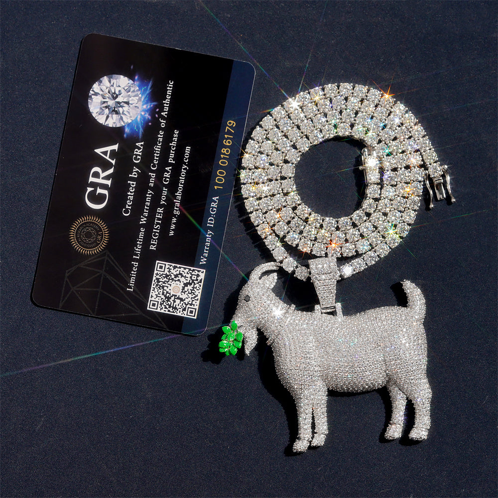【US 3 Days Delivery】GL Lamb S925 Silver Moissanite Diamond Pendant