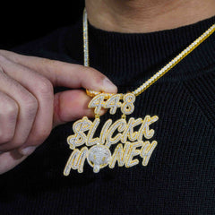 GL 448 Slickk Money VVS Diamond Hip Hop Pendant