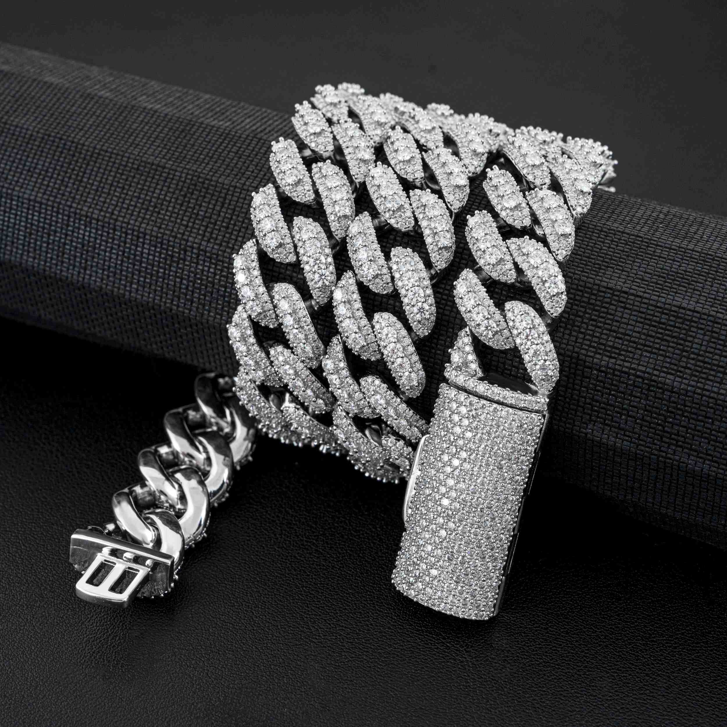 GL 16mm Iced Out Jewelry Miami Cuban Link Necklace