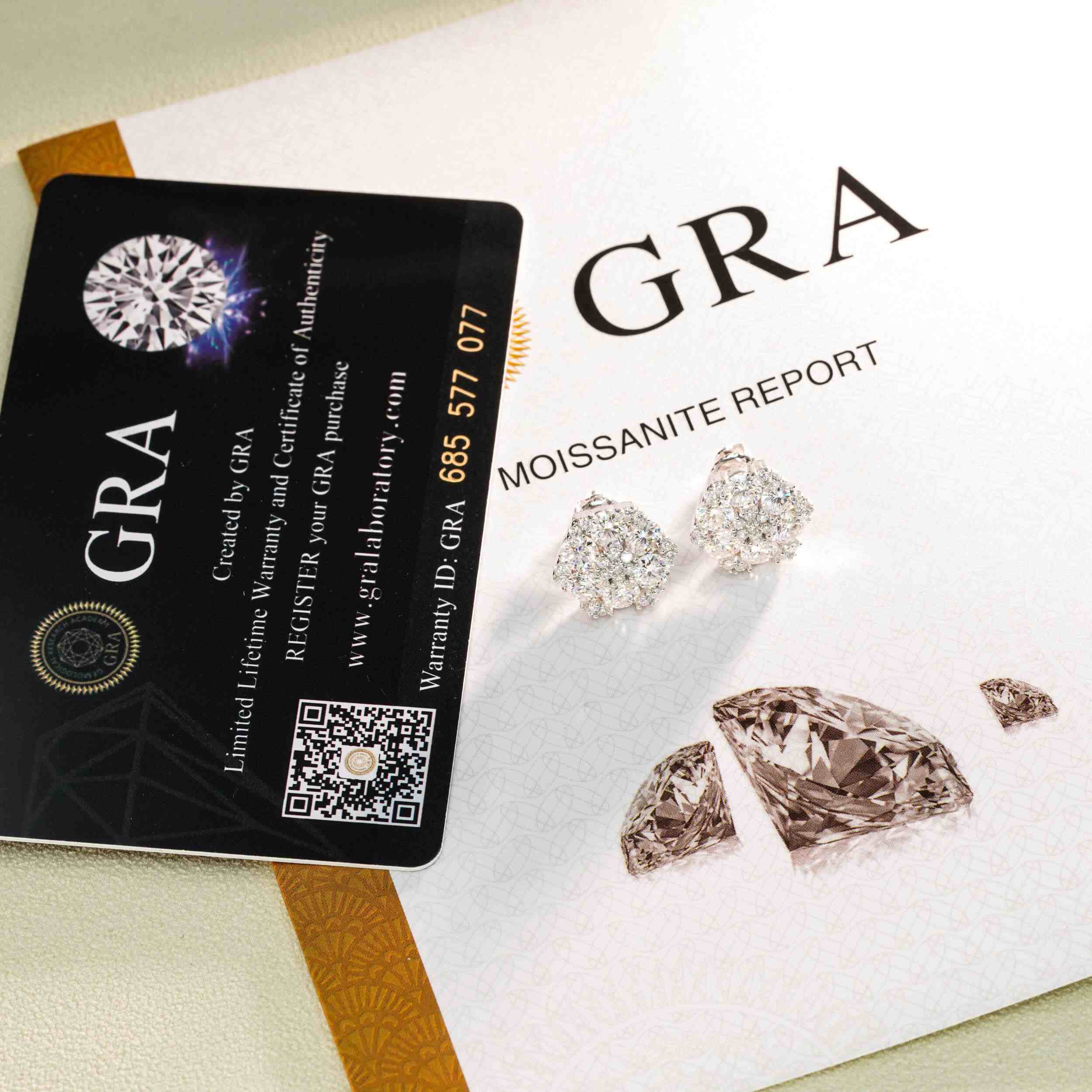 【US 3 Days Delivery】GL Hiphop Jewelry  925 Sterling Silver VVS Round Cut Moissanite Stud Earring