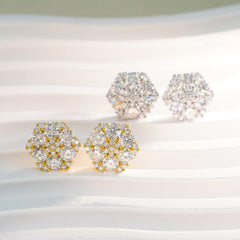 【US 3 Days Delivery】GL Hiphop Jewelry  925 Sterling Silver VVS Round Cut Moissanite Stud Earring