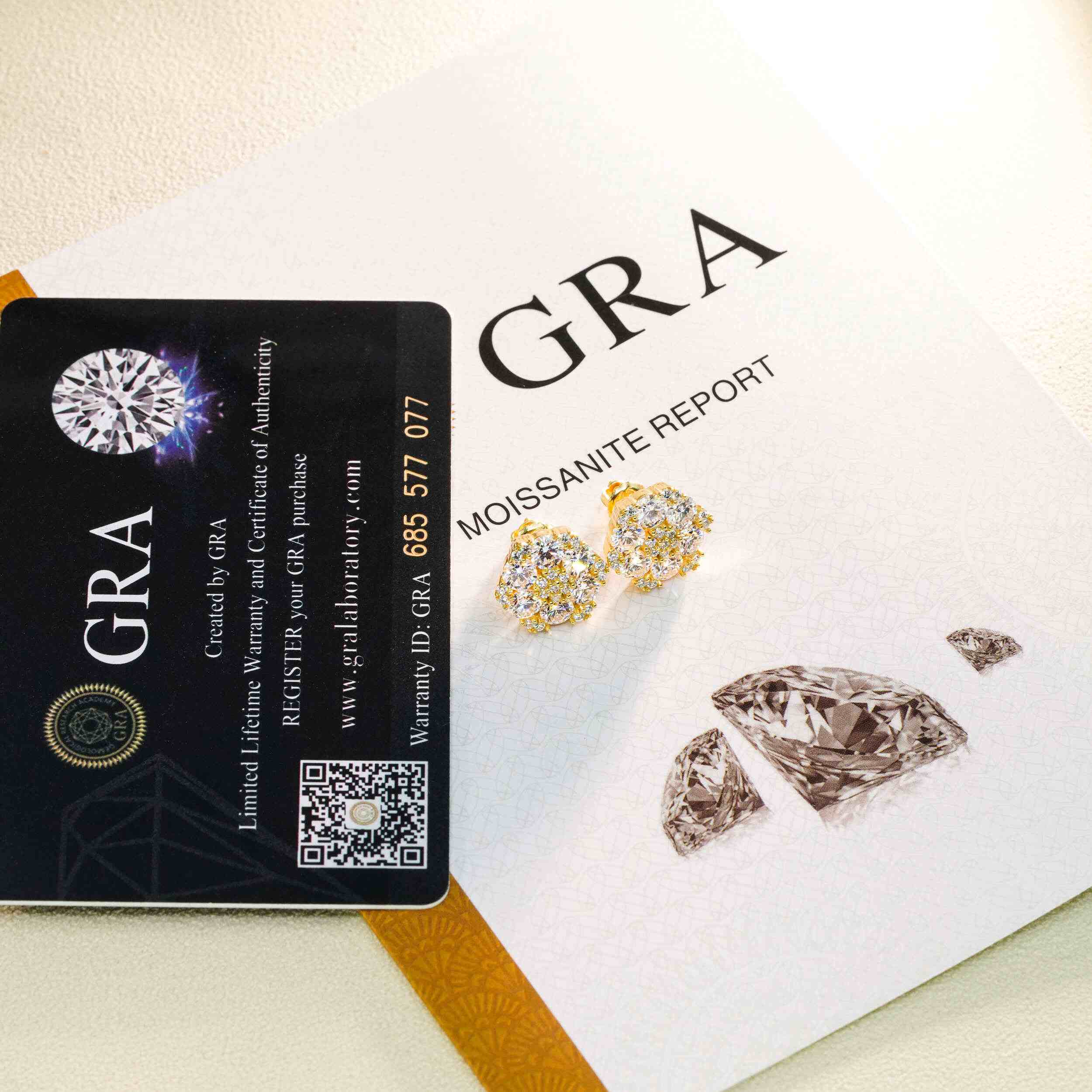 【US 3 Days Delivery】GL Hiphop Jewelry  925 Sterling Silver VVS Round Cut Moissanite Stud Earring