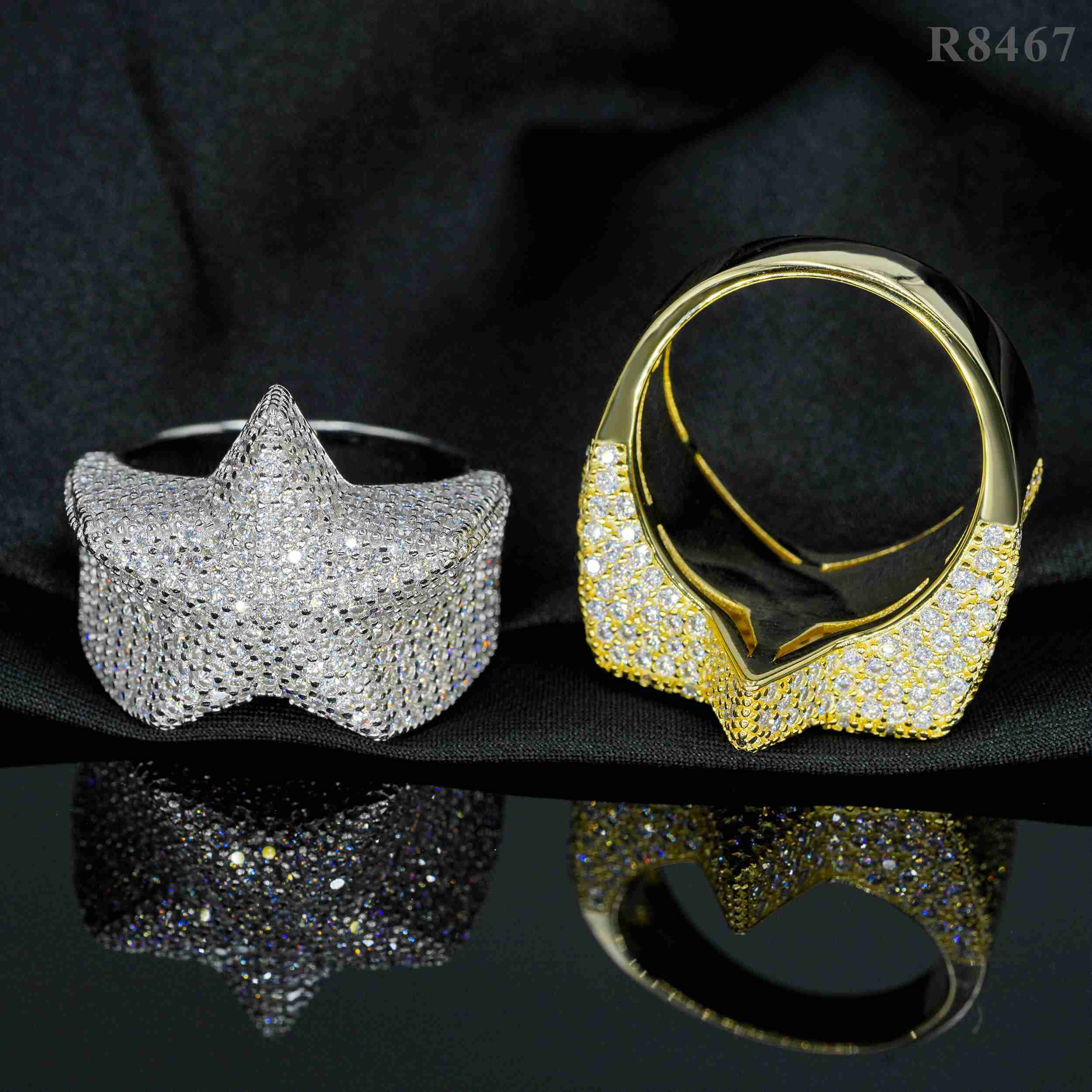 GL Hip Hop Fine Jewelry Rings VVS Moissanite Diamond Star Ring