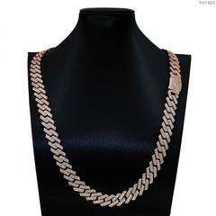 12MM 2 Rows VVS Moissnaite Edge Cuban Link Chain
