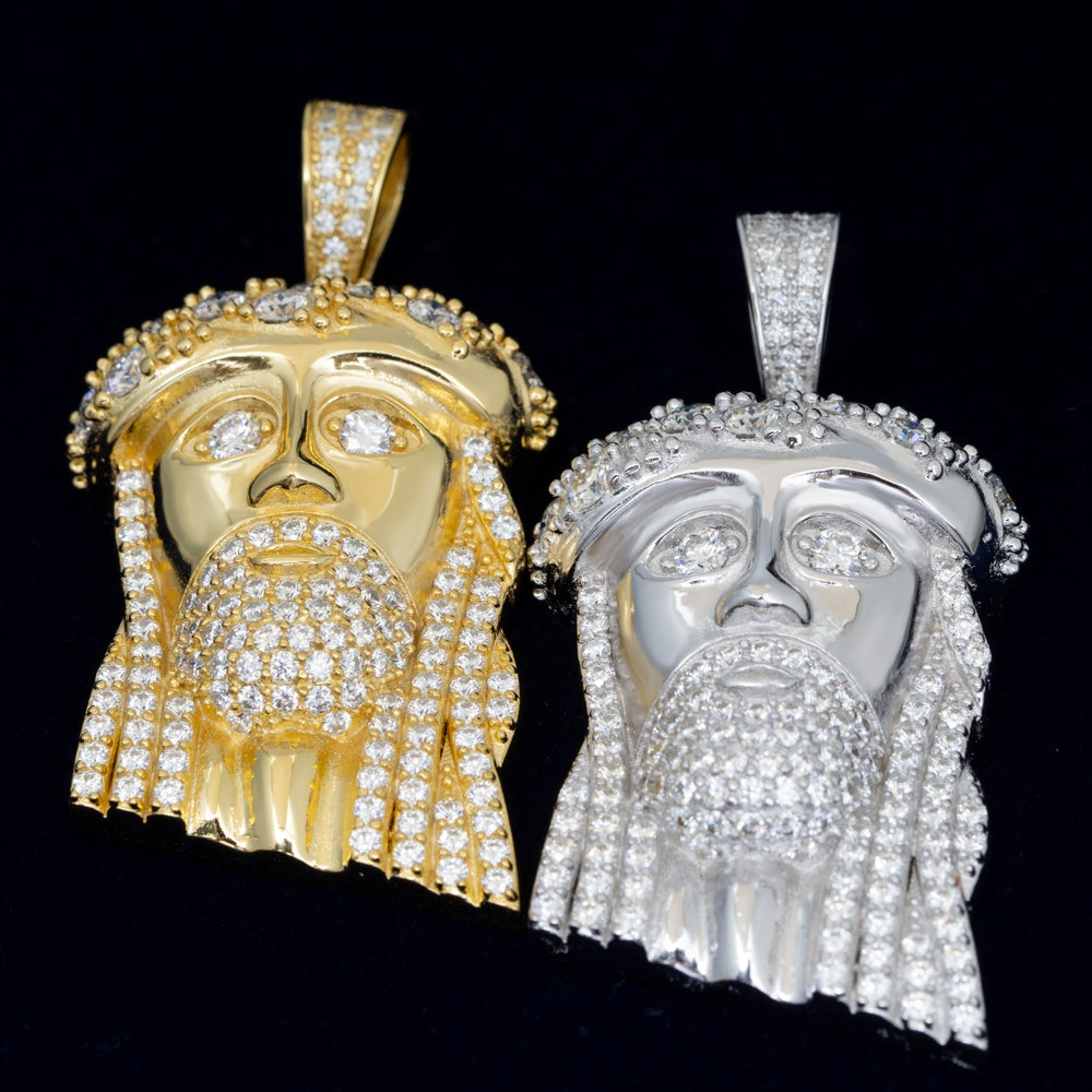 GL Hip Hop Jewelry Custom Silver Moissanite Jesus Pendant