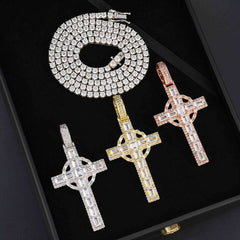 GL Circular Cross Set Emerald Cut Round Cut Pendant