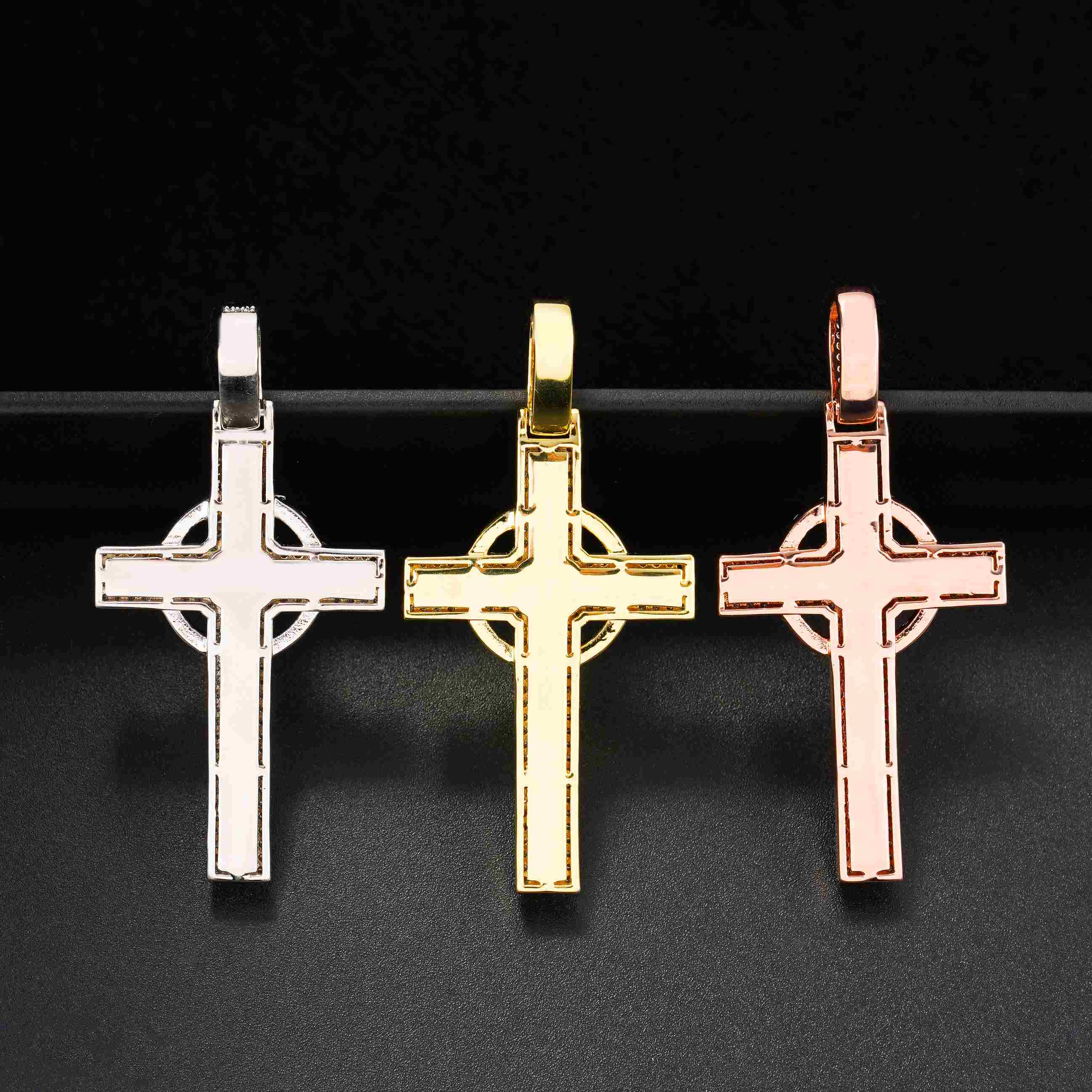 GL Circular Cross Set Emerald Cut Round Cut Pendant