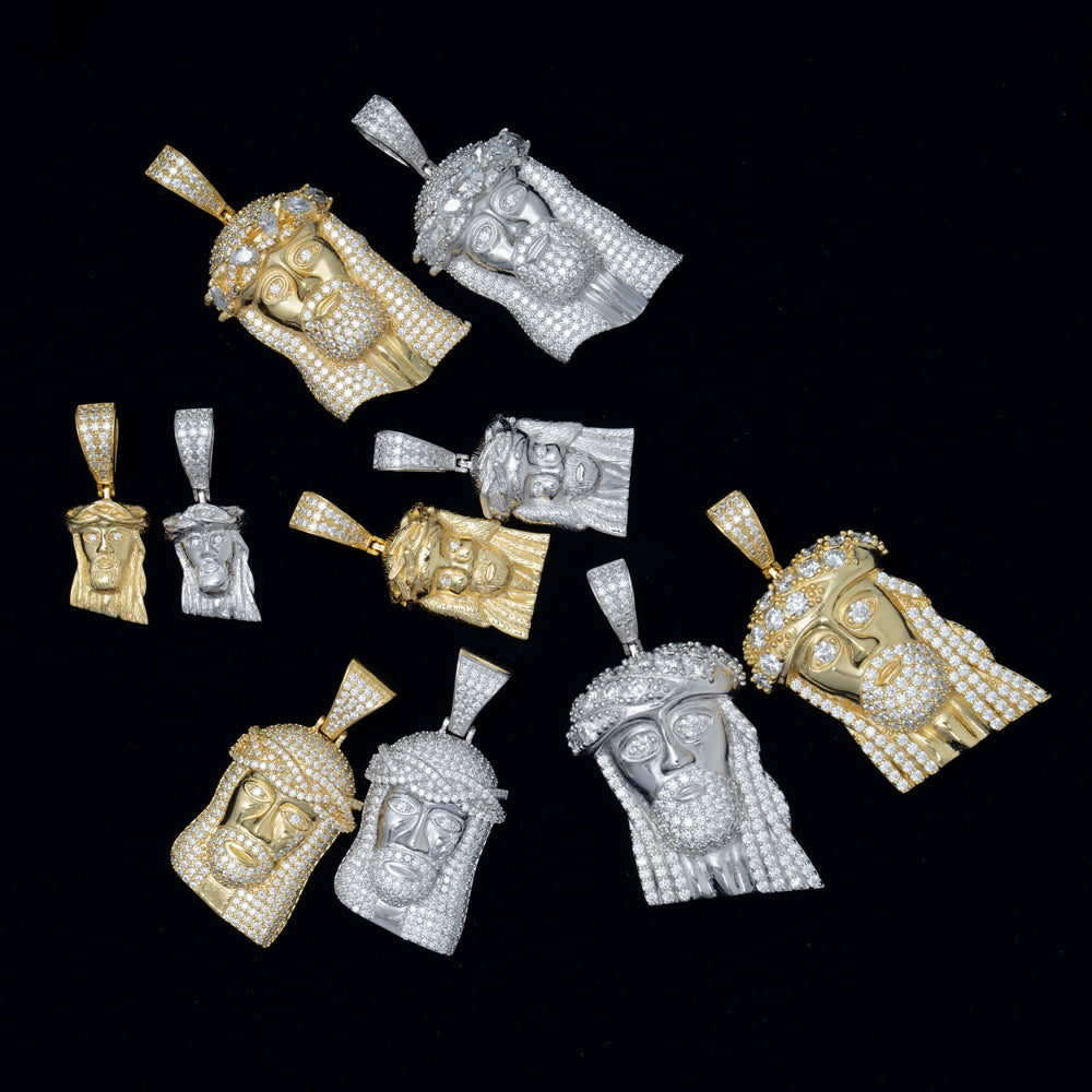 GL Hip Hop Jewelry Custom Silver Moissanite Jesus Pendant
