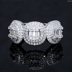 GL Fine Jewelry Iced Out Diamond Silver Hip Hop 925 Luxury Moissanite Diamond Ring