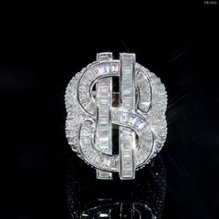 GL 925 Sterling Silver VVS Moissanite US Dollars Ring