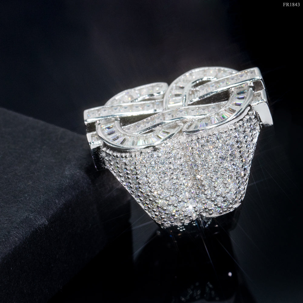 GL 925 Sterling Silver VVS Moissanite US Dollars Ring