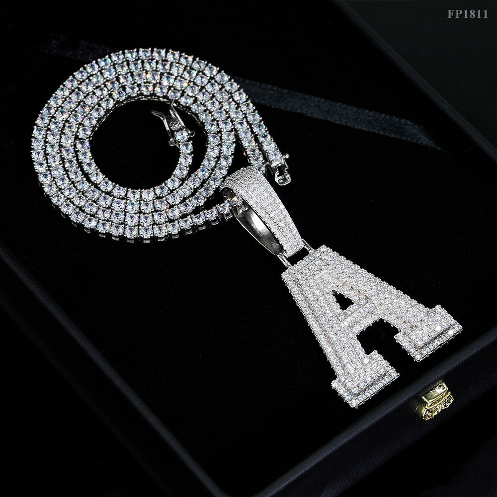 GL Hip Hop jewelry Name Letter Moissanite Diamond Pendant