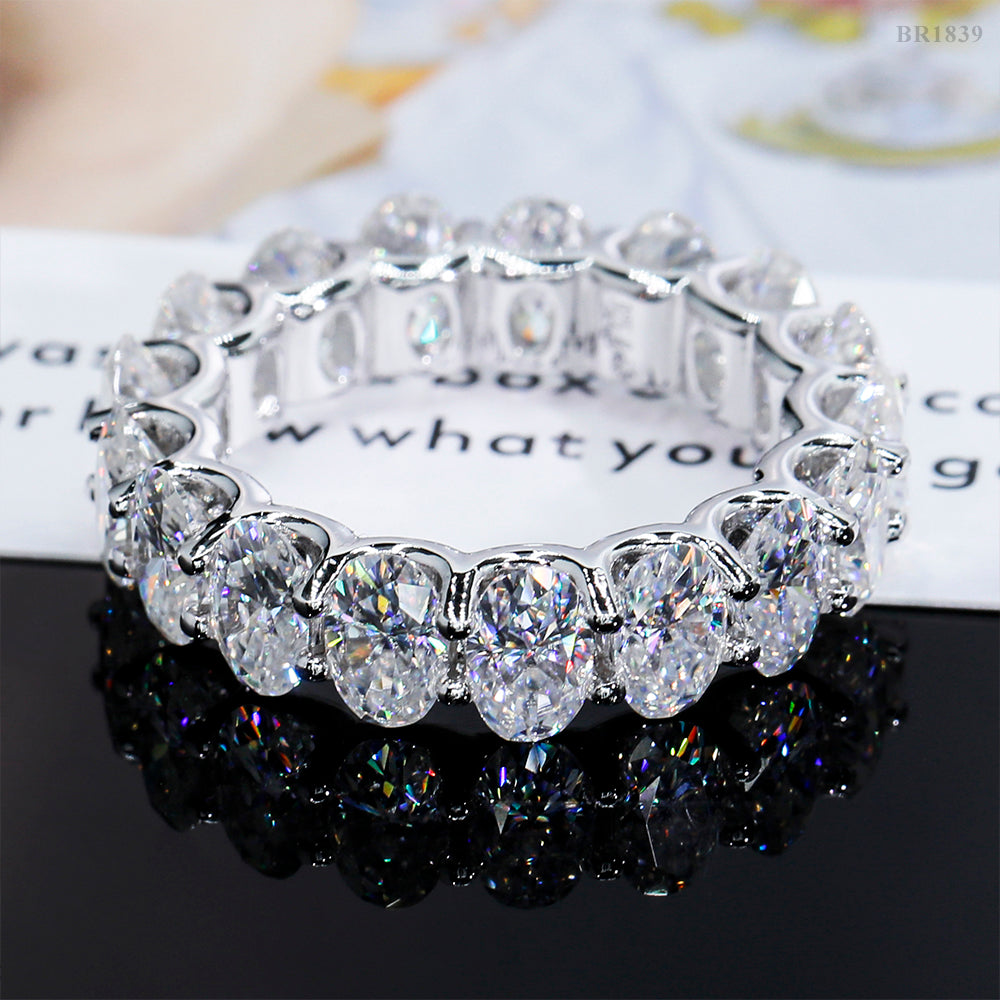 Luxury Jewelry Moissanite Rings VVS Moissanite Band 925 Sterling Silver Gold Plated Wedding Engagement Moissanite Diamond Ring