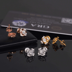 Hiphop Jewelry  925 Sterling Silver VVS Round Cut Moissanite Stud Earring
