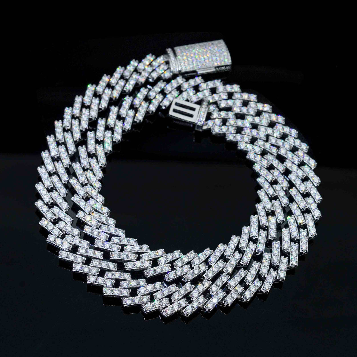 12.6MM Hip Hop VVS Moissanite Cuban Link Chain Necklace