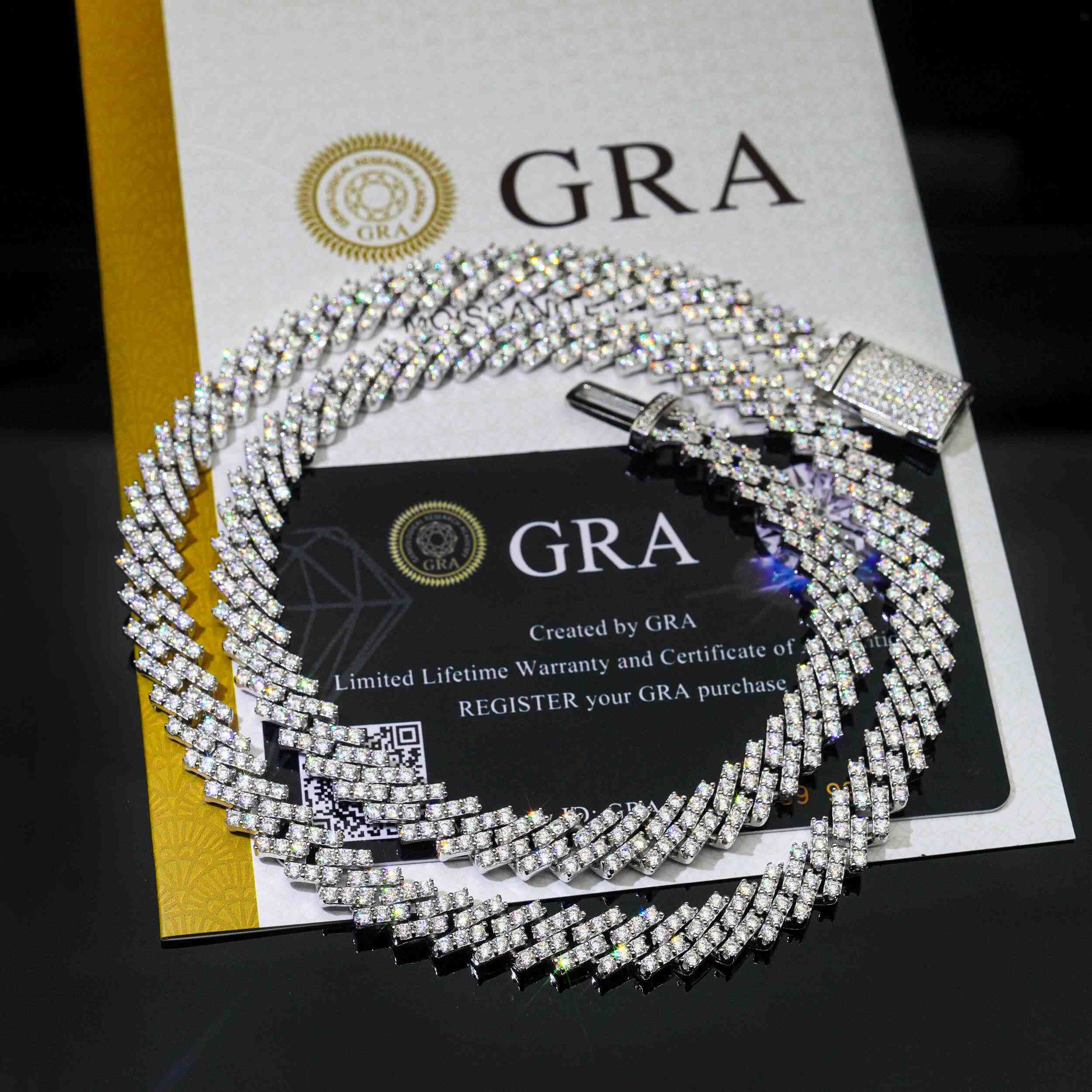 8MM 1 Row Pass Diamond Tester Iced Out VVS Moissanite Cuban Chain