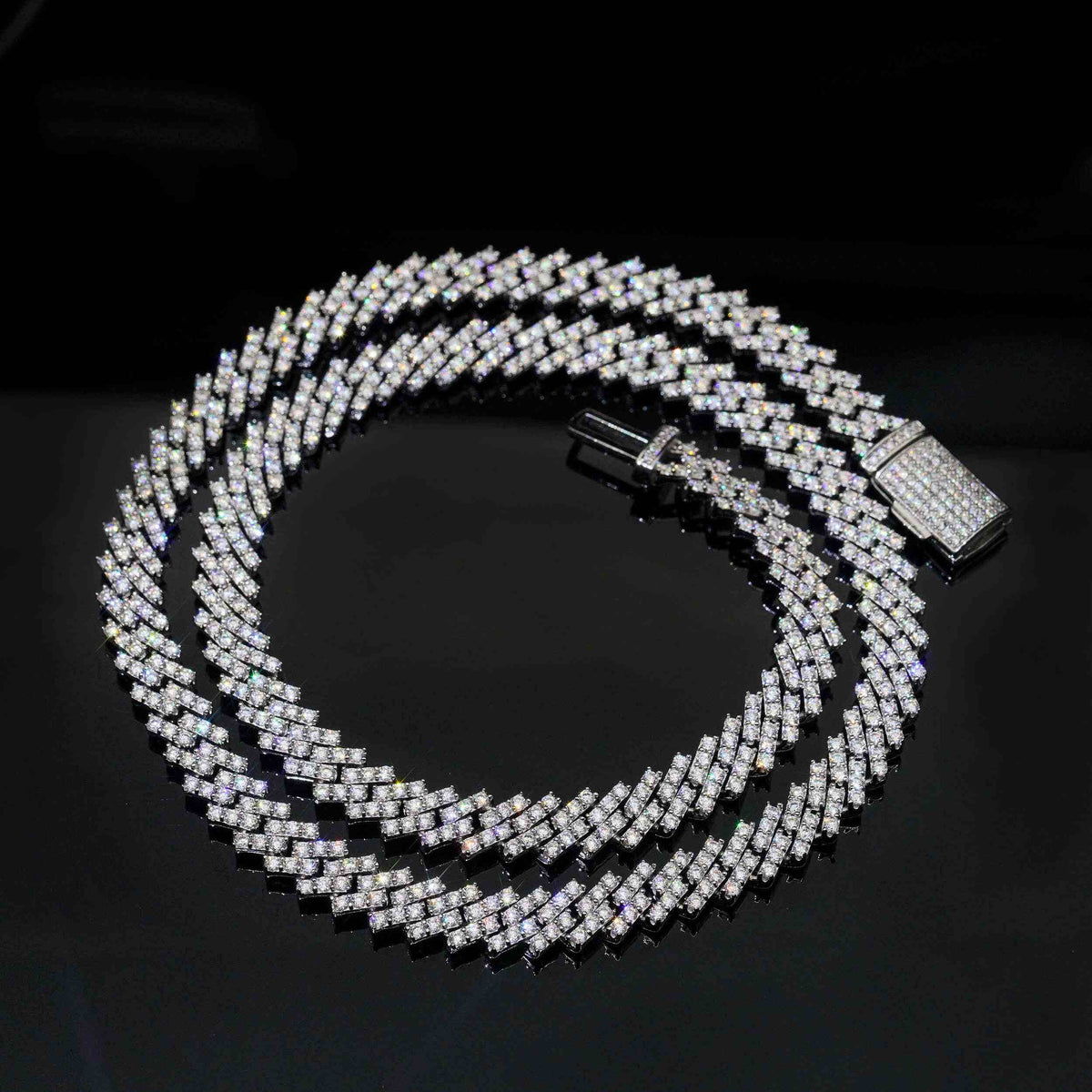 8MM 1 Row Pass Diamond Tester Iced Out VVS Moissanite Cuban Chain