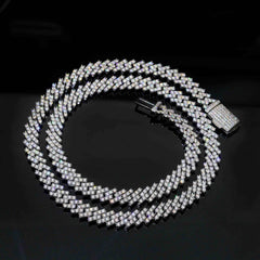 8MM 1 Row Pass Diamond Tester Iced Out VVS Moissanite Cuban Chain