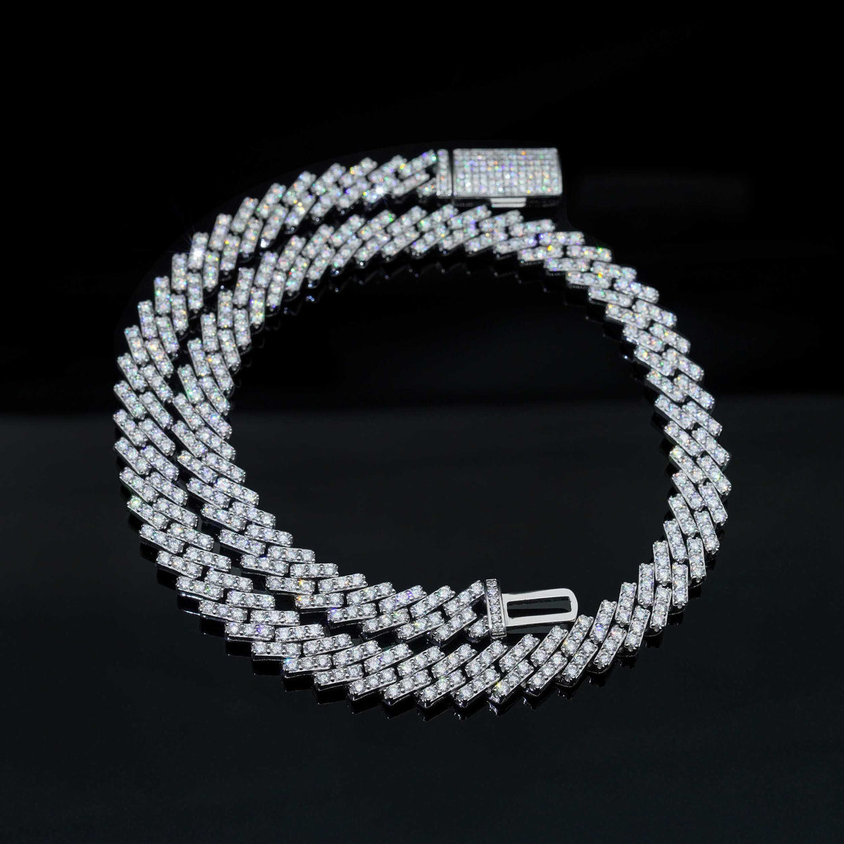 10MM 1 Row VVS Moissanite Miami Cuban Link Chain
