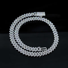 10MM 1 Row VVS Moissanite Miami Cuban Link Chain