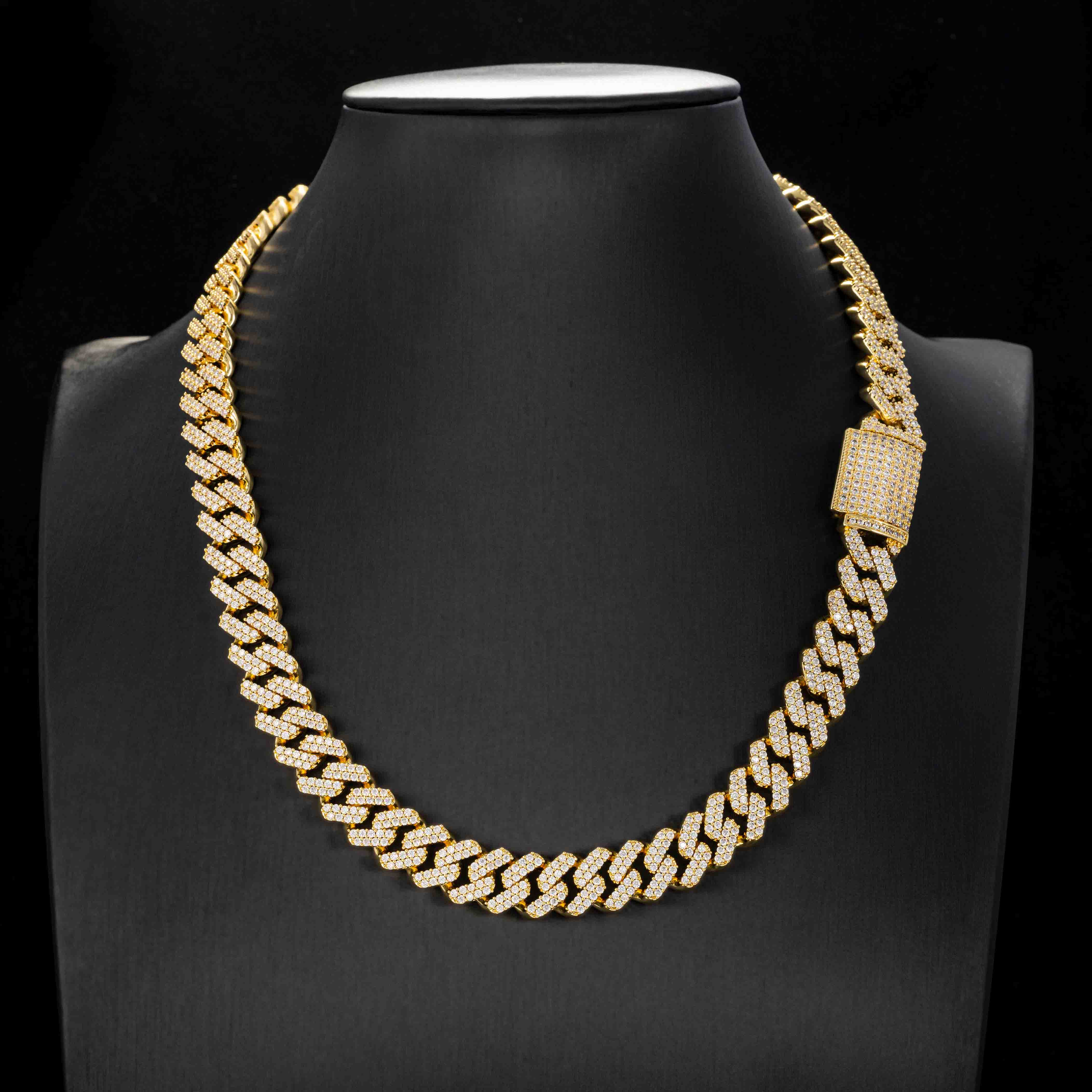 12.3MM 2 Rows Hip-Hop VVS Moissanite Cuban Chains Necklace