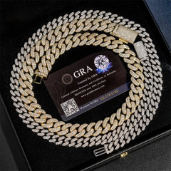 10MM 2 Rows VVS Moissanite  Miami Cuban Chain